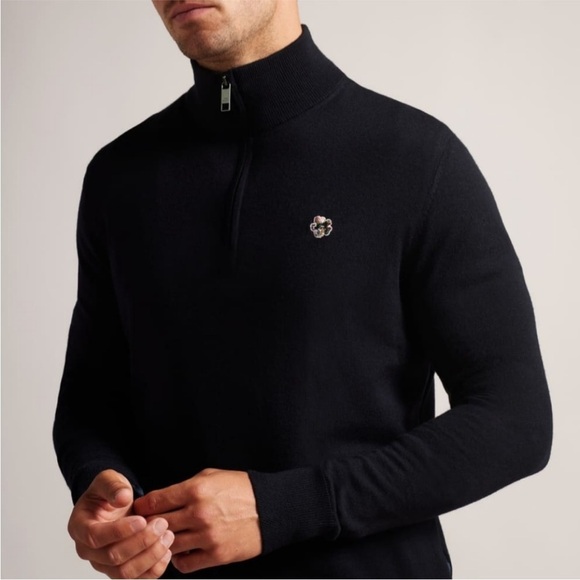 Ted Baker London Tooting Merino Wool Half Zip Top‎ XL - Picture 3 of 12